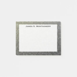 Notas Post-it® Monograma Pequeña Grunge Faux Cuadrados Metalizado