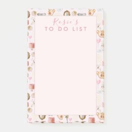 Notas Post-it® Monograma Personalizada Coqueta Lindo Femenino Ros