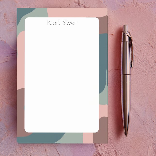 Notas Post-it® Monograma PERSONALIZADO de curva verde rosa Moda p (Pink Green Curve CUSTOM Chic Monogram Personalized Post-it Notes
)