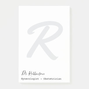 Notas Post-it® Monograma personalizado de ginecólogo obstetra Obg