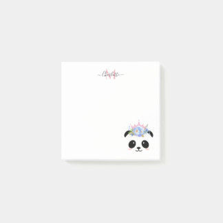 Notas Post-it® Monograma personalizado de princesa de oso panda