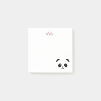 Notas Post-it® Monograma personalizado del oso panda de Kawaii