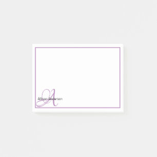Notas Post-it® Monograma personalizado y nombre