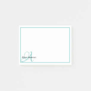 Notas Post-it® Monograma personalizado y nombre