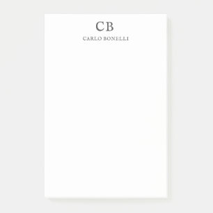 Notas Post-it® Monograma profesional sencillo simple Minimalista