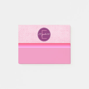Notas Post-it® Monograma puntos de polka rosa
