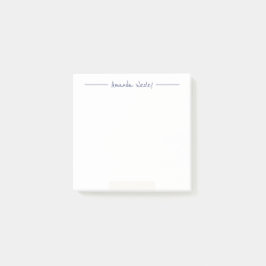 Notas Post-it® Monograma púrpura Minimalista corto Nombre complet