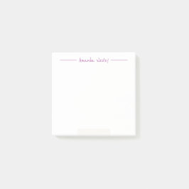 Notas Post-it® Monograma púrpura mínimo Nombre completo