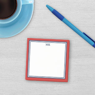 Notas Post-it® Monograma Rojo Azul