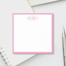 Notas Post-it® Monograma Rosa Clásico