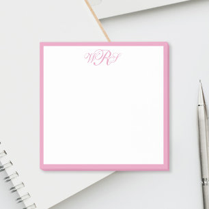 Notas Post-it® Monograma Rosa Clásico