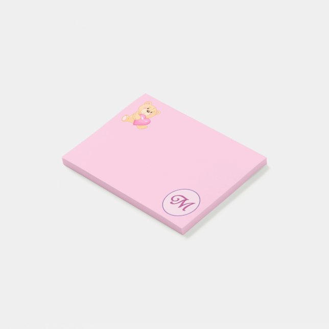 Notas Post-it® Monograma Rosa M (En perspectiva)