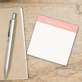 Notas Post-it® Monograma rosa Minimalista moderno Nombre completo