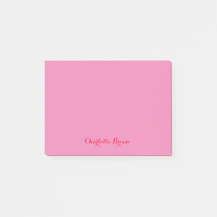 Notas Post-it® Monograma rosa Rojo Rojo Moderno Feminina Minimali