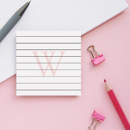 Notas Post-it® Monograma rosa Rubor en línea