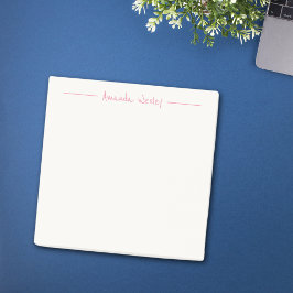 Notas Post-it® Monograma rosa simple Minimalista con nombre compl