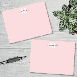 Notas Post-it® Monograma Rosa Sonrojo