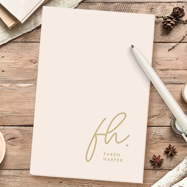 Notas Post-it® Monograma Rubor Guión rosa moderno Feminina Mínimo (Subido por el creador)