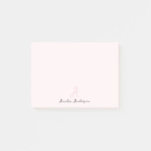 Notas Post-it® Monograma Rubor Pink   Femeninas Minimalistas mode