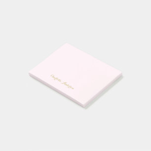 Notas Post-it® Monograma Rubor rosa oro moderno Minimalista