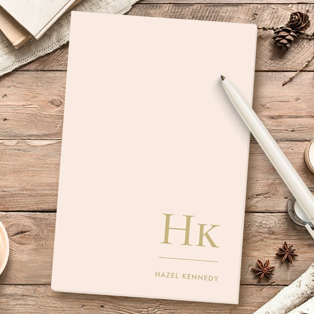 Notas Post-it® Monograma Rubor Rosa Simple Feminine Mínimo Modern (Subido por el creador)