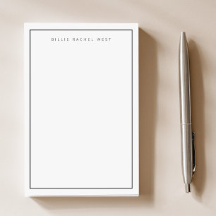 Notas Post-it® Monograma sencillo de borde moderno blanco minimal