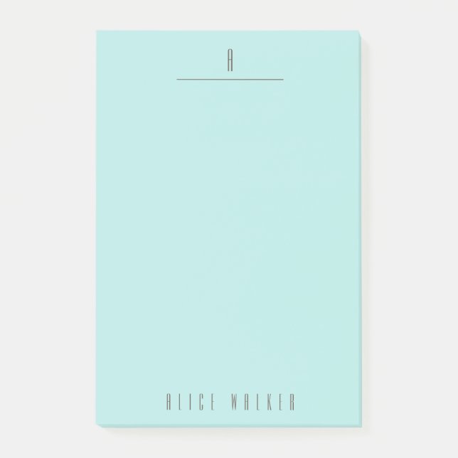 Notas Post-it® monograma sofisticado moderno (Anverso)