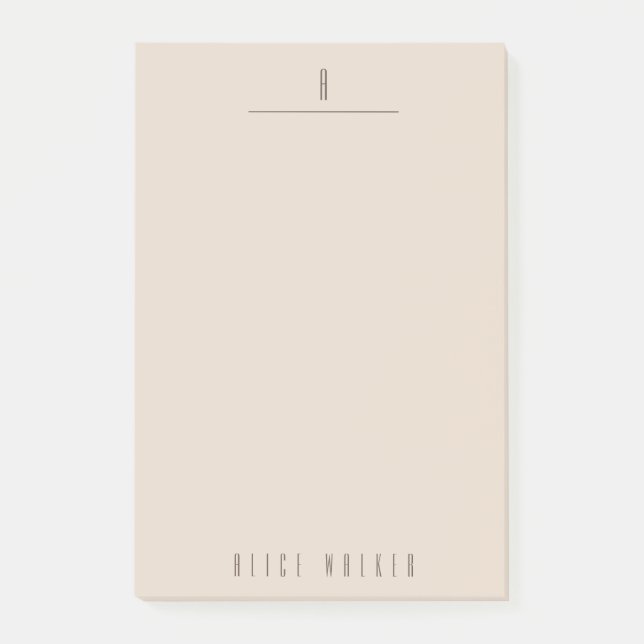 Notas Post-it® monograma sofisticado moderno (Anverso)