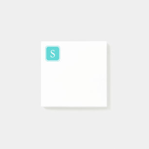Notas Post-it® Monograma verde azulado
