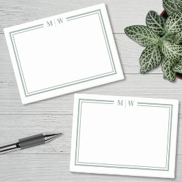 Notas Post-it® Monograma Verde Minimalista