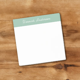 Notas Post-it® Monograma verde Minimalista moderno Nombre complet