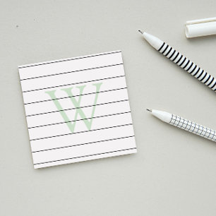Notas Post-it® Monograma verde pálido