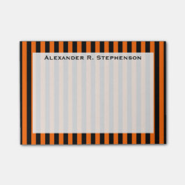 Notas Post-it® Monograma Vertical Halloween Naranja / Raya Negra