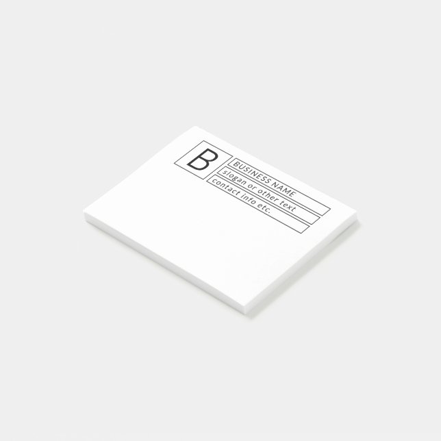 Notas Post-it® Monograma y nombre comercial elegantes (u otro tex (En perspectiva)