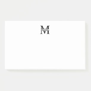 Notas Post-it® Monograma y nombre personalizados