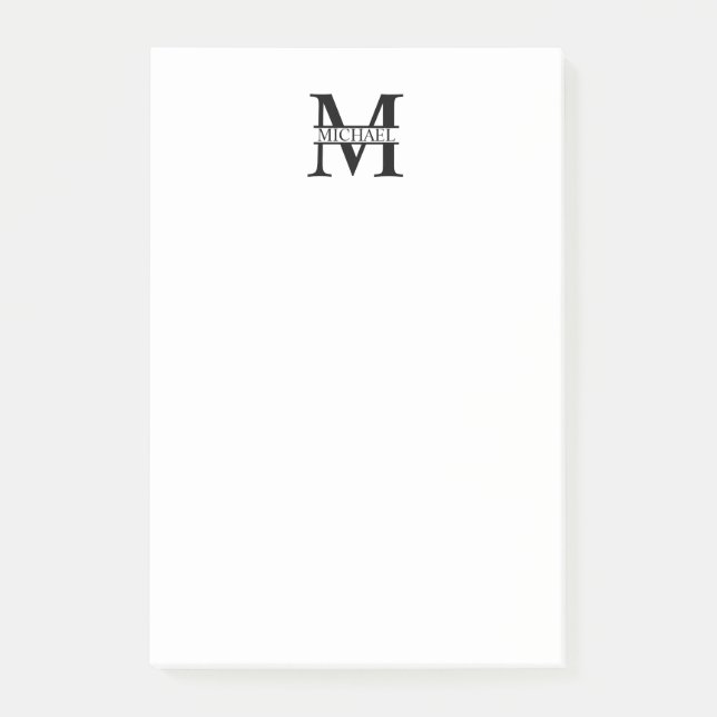 Notas Post-it® Monograma y nombre personalizados (Anverso)