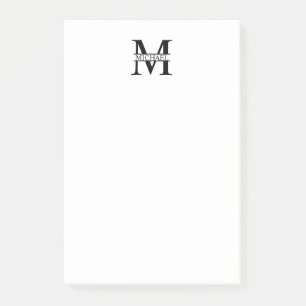 Notas Post-it® Monograma y nombre personalizados