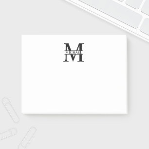 Notas Post-it® Monograma y nombre personalizados