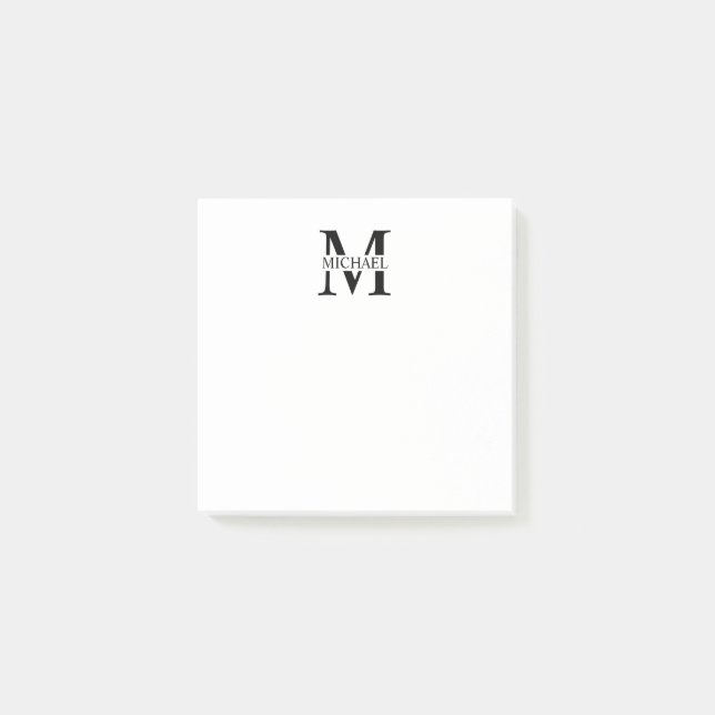 Notas Post-it® Monograma y nombre personalizados (Anverso)