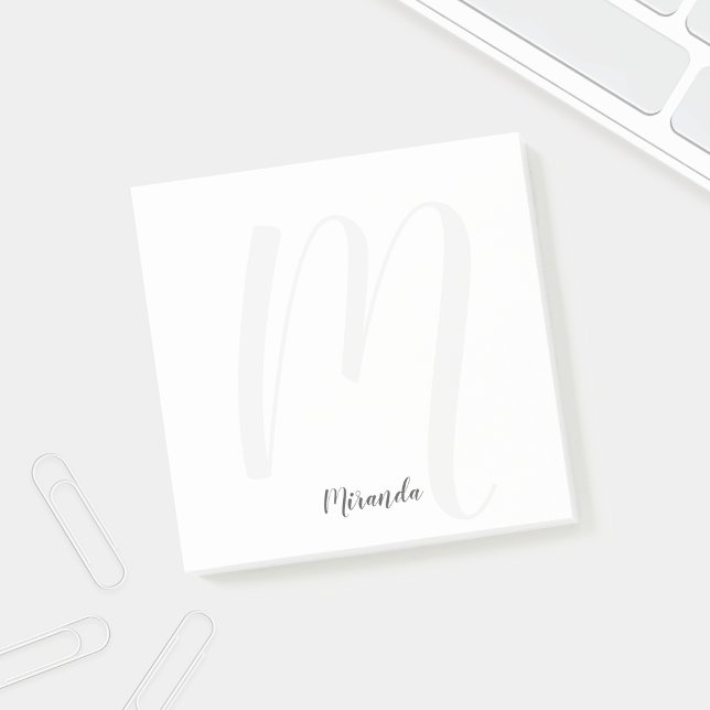 Notas Post-it® Monograma y nombre personalizados de escritura mod (Subido por el creador)