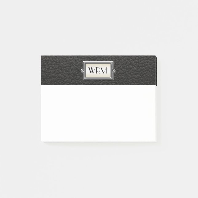 Notas Post-it® Monogramado 3 cartas - Personalizadas para hombres (Anverso)
