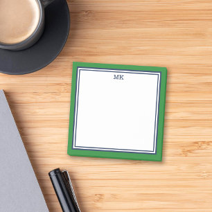 Notas Post-it® Monogramado azul verde