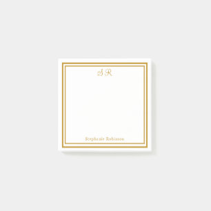 Notas Post-it® Monogramado de oro