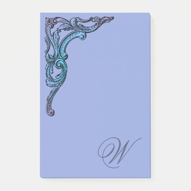 Notas Post-it® Monogramado Gótico romántico pastel Steampunk (Anverso)