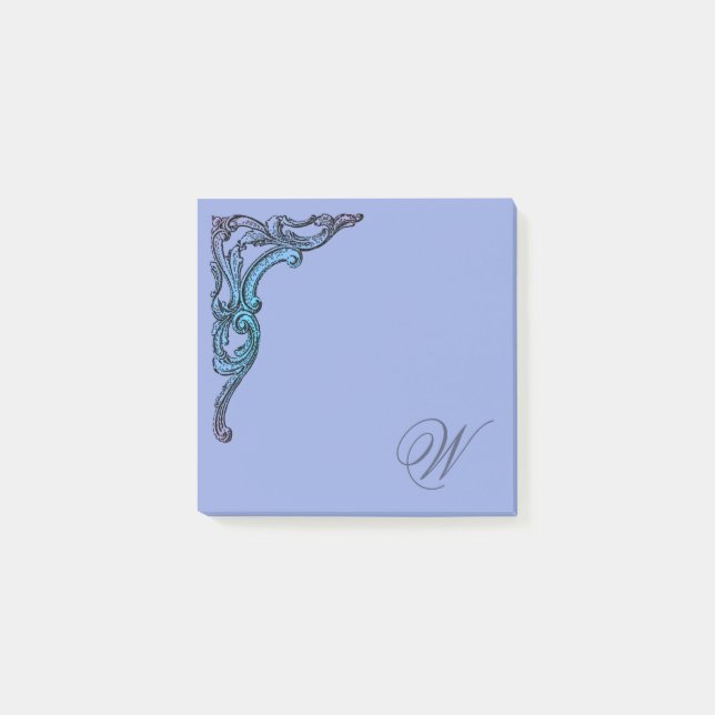 Notas Post-it® Monogramado Gótico romántico pastel Steampunk (Anverso)