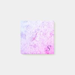 Notas Post-it® Monogramado rosa y morado mareado
