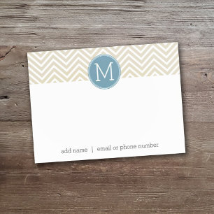 Notas Post-it® Monogramas personalizados de chevron en azul paste
