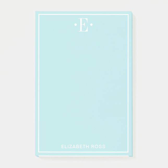 Notas Post-it® Monogrammed Aqua (Anverso)