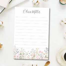 Notas Post-it® Monogrammed Colorful Flower Garden Floral Lined