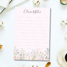 Notas Post-it® Monogrammed Colorful Flower Garden Floral Lined